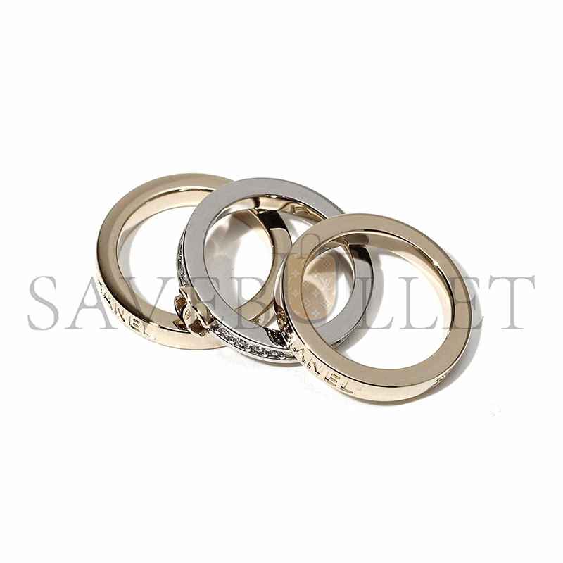 Ch**el three-in-one ring, gold and silver abh091